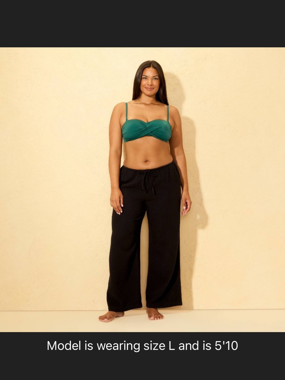 Shade & Shore black cotton Gauze Swim Cover-Up Pants